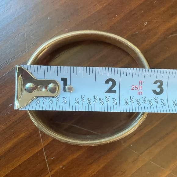 Antique Carved Gold Tone Engraved Bangle Bracelet - Picture 11 of 11